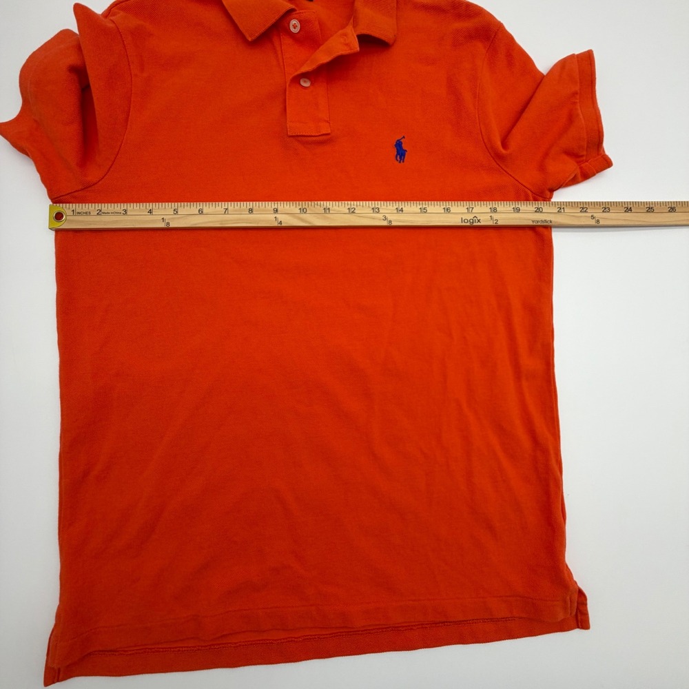 Polo Ralph Lauren Mens Orange Classic Fit Short Sleeve Pique Polo Shirt Medium - Picture 8 of 10